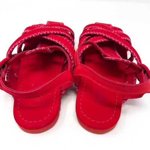 Farm Rio  Red Zig Zag Stitch Sandals 