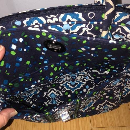 Vera Bradley Retired  Turnlock Satchel Ink Blue