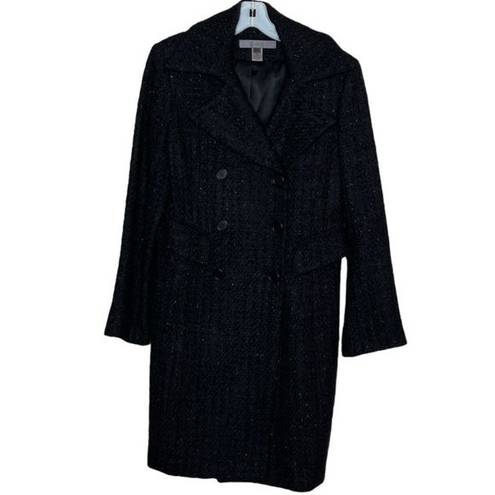 5|48  Metallic Black Coat Wool Blend