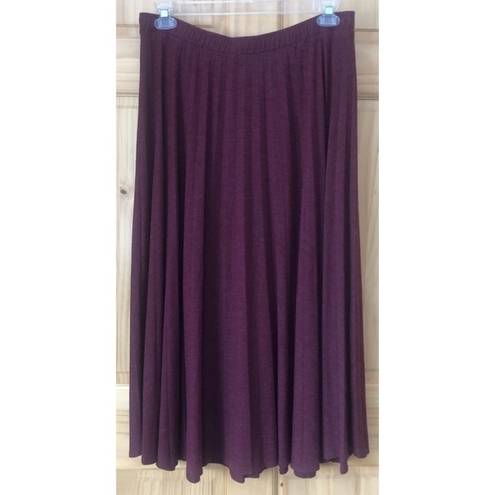 Coldwater Creek Vintage  burgundy pleated knit maxi skirt size XL