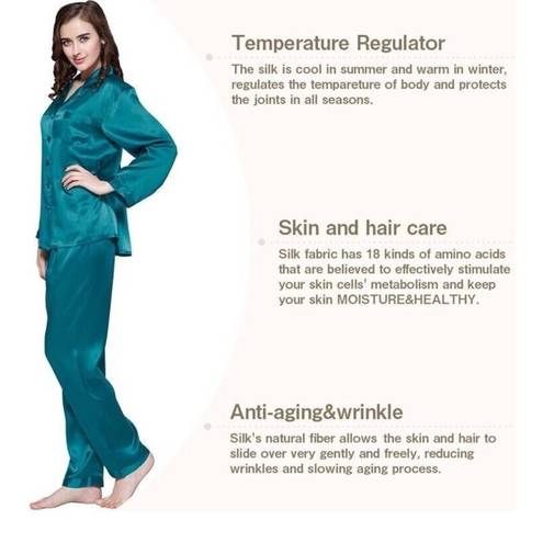 Mulberry Lilysilk 22 Momme Trimmed women Silk Pajamas Set Navy Blue  Silk Size 12
