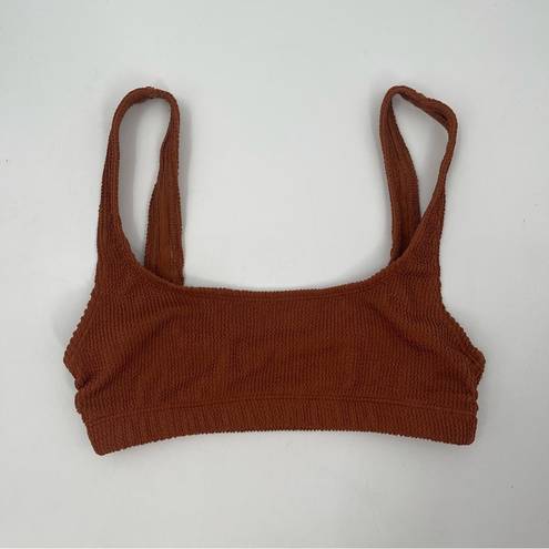 Good American NEW  Bikini Top Always Fits Textured Rust Brown 1/2 US S/M NWOT