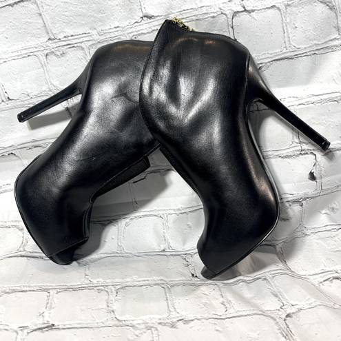 Guess Ashleigh Leather Booties Black-6.5