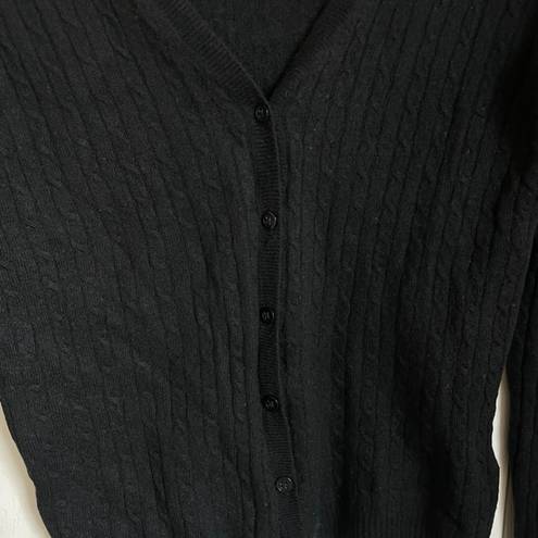 Uniqlo Cashmere blend cable knit black cardigan