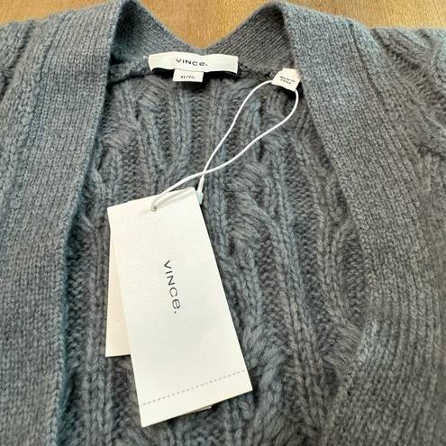 Vince  Cable Knit Chunky Cardigan Wool Cashmere XL