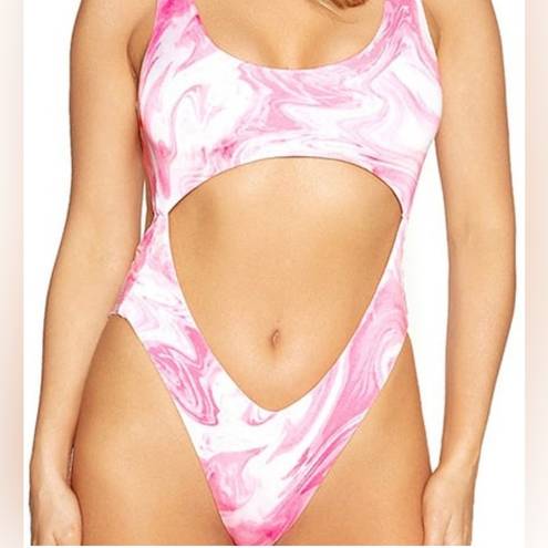 Naked Wardrobe NWT  Orange Tie Dye Cut Out One
Piece Swimsuit