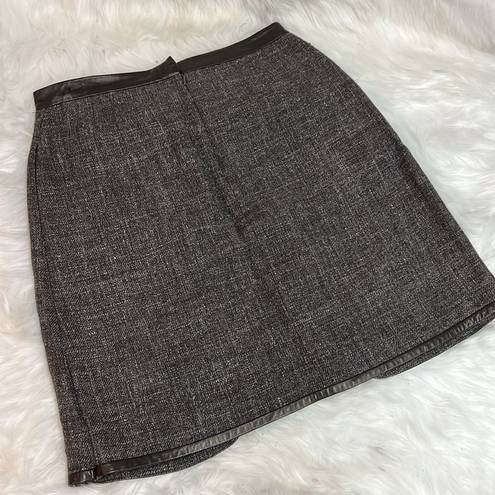 Robert Rodriguez  Wool & Leather Skirt Size 6 C17