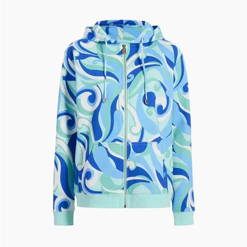 Hill House The Allie Zip-Up Fleece Jacket in Ocean Kaleidoscope Size XS NWT