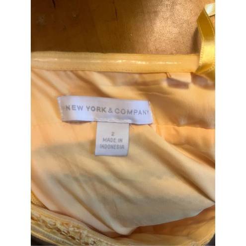 New York And Company  Sleeveless/ Strapless Yellow Dress Size 2 (3290)