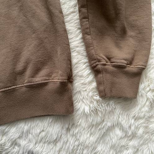 Good American Sweatshirt Crewneck Long Sleeve Pullover Sweater Tan Brown L