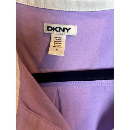 DKNY  Purple Pastel Lavender button down collar Womens Size Medium