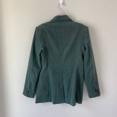 Mango Women’s Micro Corduroy Green Structured Blazer Size Medium