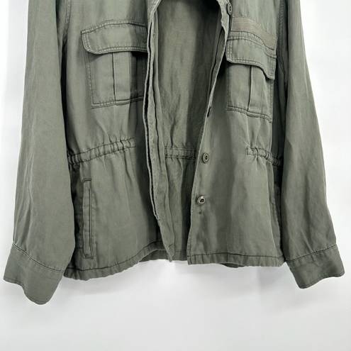 Rails  Sahara Utility Jacket Button Front Lyocell Linen in Sage Green Women's S