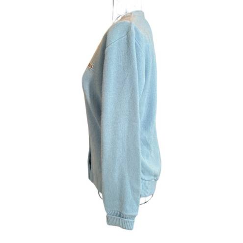 Lacoste Vintage Izod  Button Front Acrylic Cardigan Baby Blue Size 36/Small