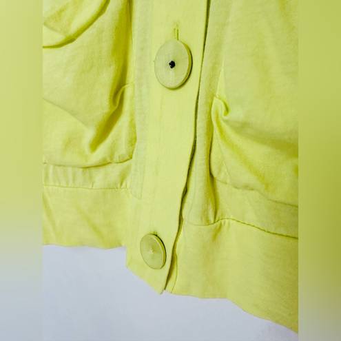 Rebecca Taylor  Lemon Yellow Cotton Cardigan Sweater Jacket Top Size S