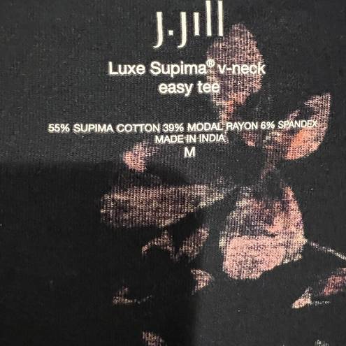 J.Jill  Floral Print Luxe Supima VNeck Tee