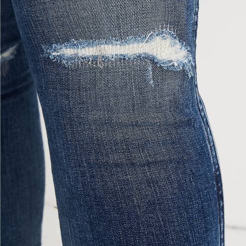 Madewell  9 INCH HIGH RISE SKINNY BLUE DENIM JEANS RIP REPAIR EDITION 34