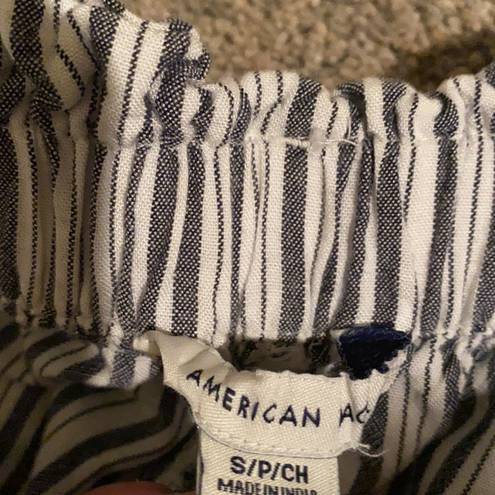 American Eagle Striped Wide Leg Paperbag Pants