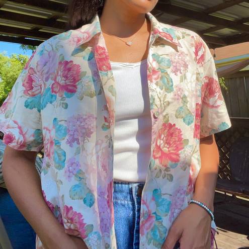 Lemon Grass  Vintage Button Up Shirt 