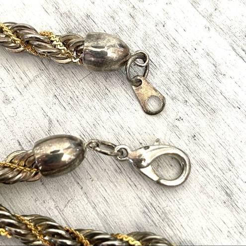 Twisted Silver and gold tone  necklace