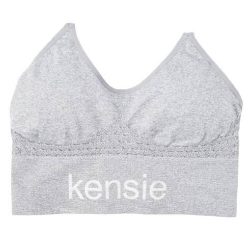 Kensie Heather Gray Tag Free Longline Sports Bra Size S NWT