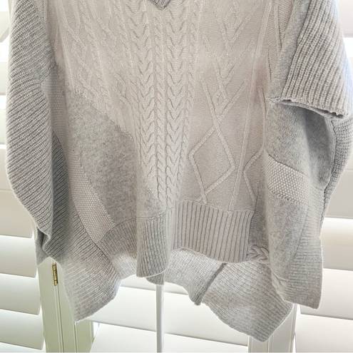 All Saints Cable Knit Wool Poncho Sweater