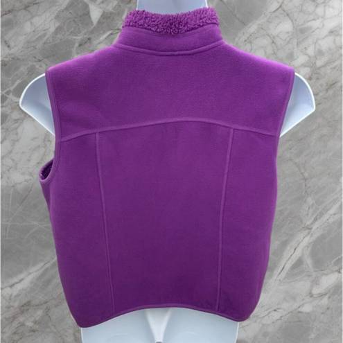 Coldwater Creek  Sleeveless Solid Purple Full Zip Hip Pockets Fleece Vest  XL