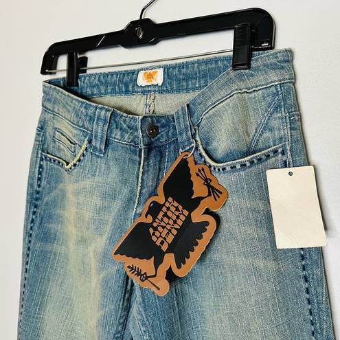 Antik Denim NWT  Medium Wash Five Pocket Embroidered Pocket Bootcut Jeans Size 27