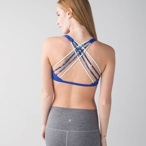 Lululemon  Athletica Free To Be Wild Sapphire Blue Sports Bra Multi Straps Size 4