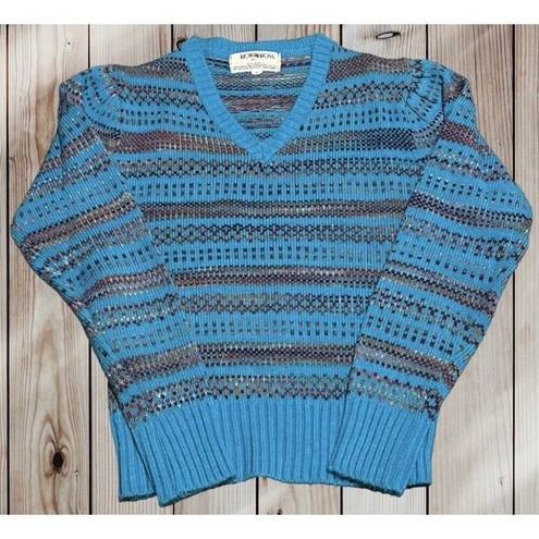 Ross Vintage Robin  Tight Knit Sweater Fair Isle‎ Blue Women’s size S