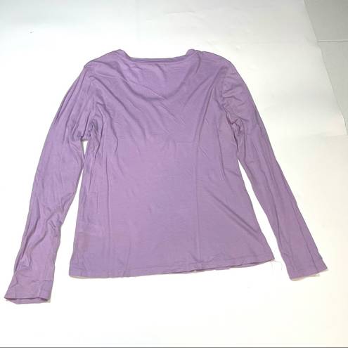 Sundry  Purple Star print crew neck long sleeve tee top