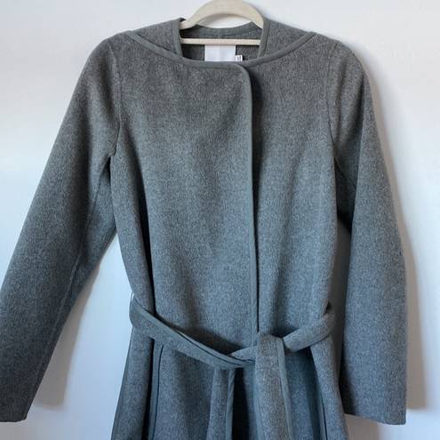 Vince  Grey Wool Belted Wrap Coat Size: XS