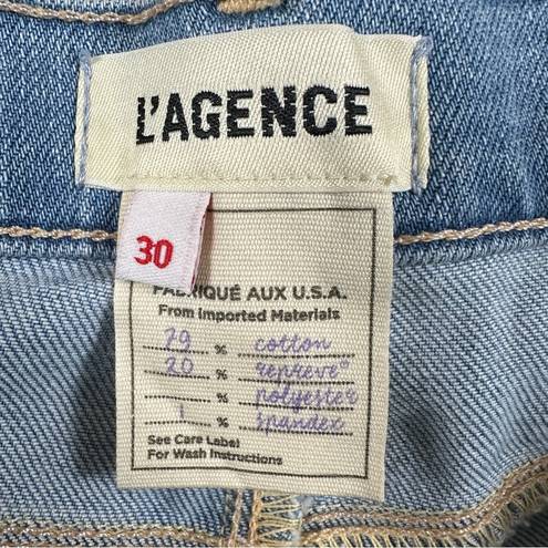 L'Agence L’agence Sada High Rise Cropped Slim Denim Jeans Raw Hem in Omaha Wash 30 NWT