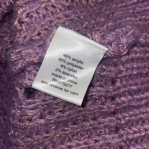 Elizabeth and James  Women’s Open Stitch Cropped Sweater Size XS in Giada Purple