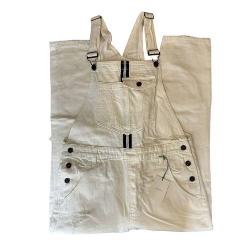 Hidden Jeans NWT  Dylan White Boyfriend Distressed Overalls Womens Medium Cotton