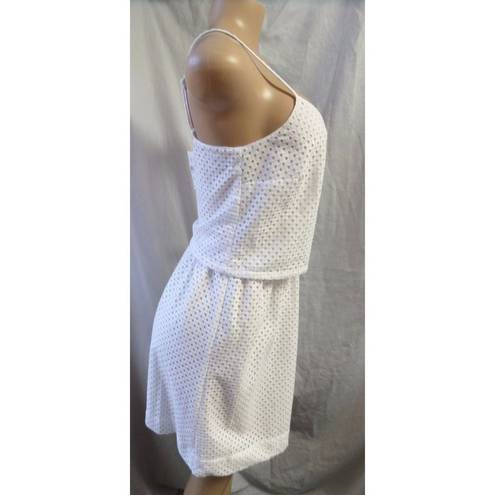 The Loft "" WHITE EYELET OVERLAY TOP CAREER CASUAL DRESS SIZE: 2P NWT $80