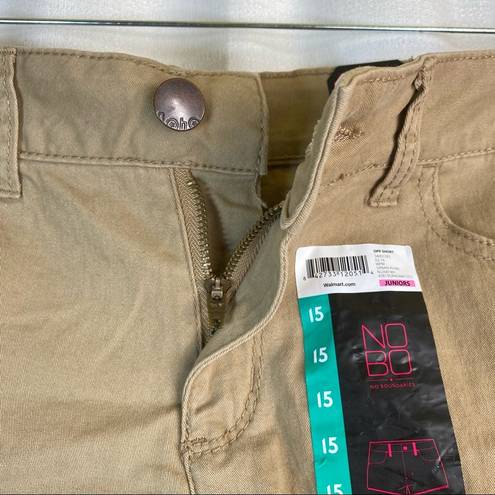 No Bo  Juniors (women’s) Beige Khaki Shorts NEW size 15