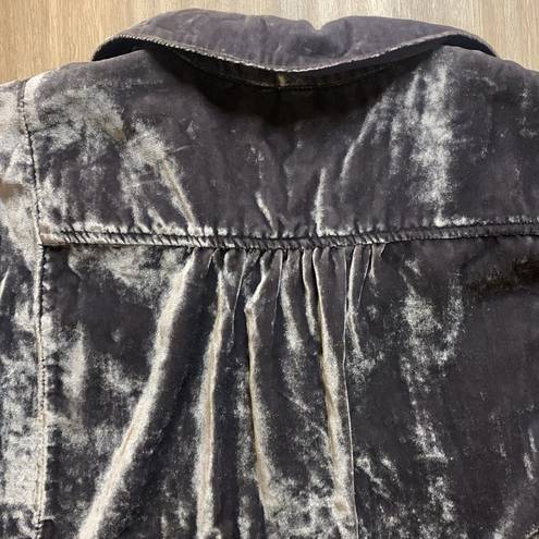 Pilcro  Crushed Velvet Oversized Button Up Collared Top Size XS