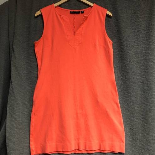 Krass&co New York , medium coral/orange V-neck sleeveless dress with pockets