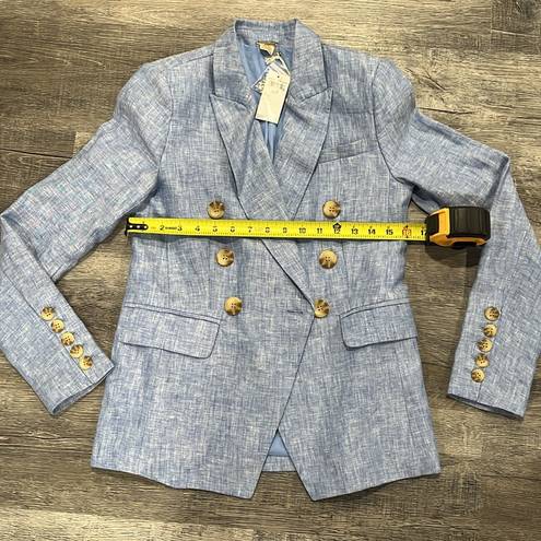 Magaschoni  NWT 100% Linen baby blue double breasted blazer - XS ($228 retail)