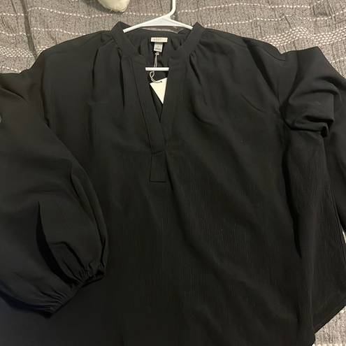 A New Day Business casual, long sleeve puff black blouse