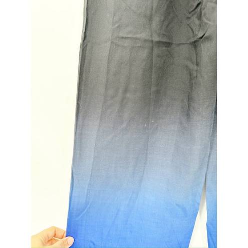 The Row  Avant Ombre Black Blue Relaxed Silk Shantung Pants Size XS