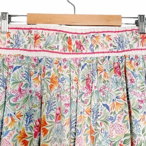 Rachel Zoe NWT  Floral Mini Skirt With Contrasting Band Preppy Pleats Size Large