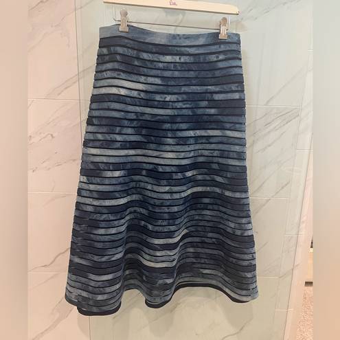 Cynthia Rowley  Blue Denim Mesh Midi Skirt