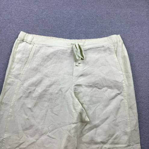 J.Jill  Pants Womens Size XL Light Green Linen Flowy Lagenlook Boho Preppy Beach