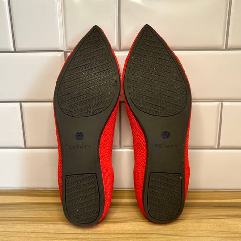 Rothy's  Red Points Size 8.5 US Ballet Point Toe Womens Shoes Flats Knit Vegan