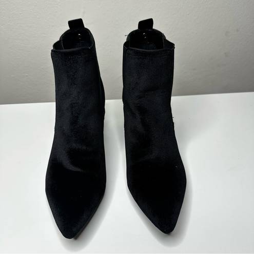 Guess  Black Velvet Chelsea Booties Size 7.5 Boots Party Ankle Booties Block Heel