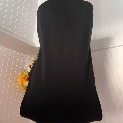 Karen Scott Black Scooped Embellished Sleeveless Top