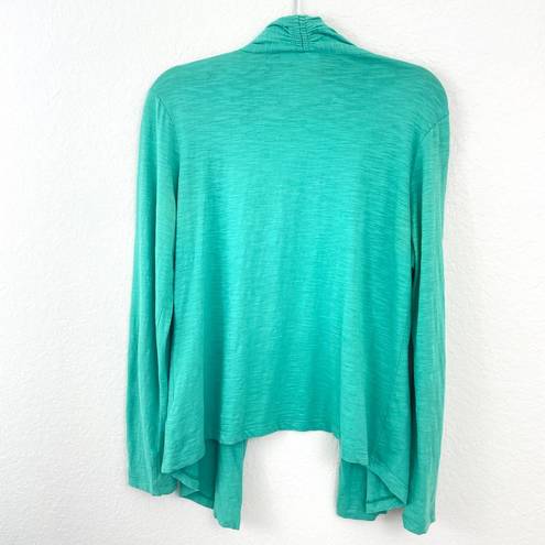Coldwater Creek  Women's Open Front Green Cotton Cardigan Size M