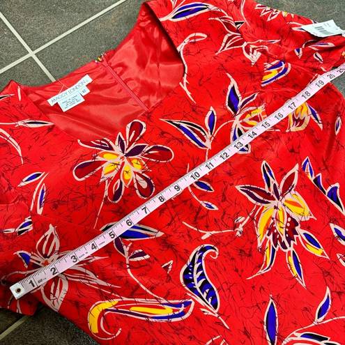 Maggy London NEW  Silk Short Sleeve Tropical Floral Dress Red 12 NWT